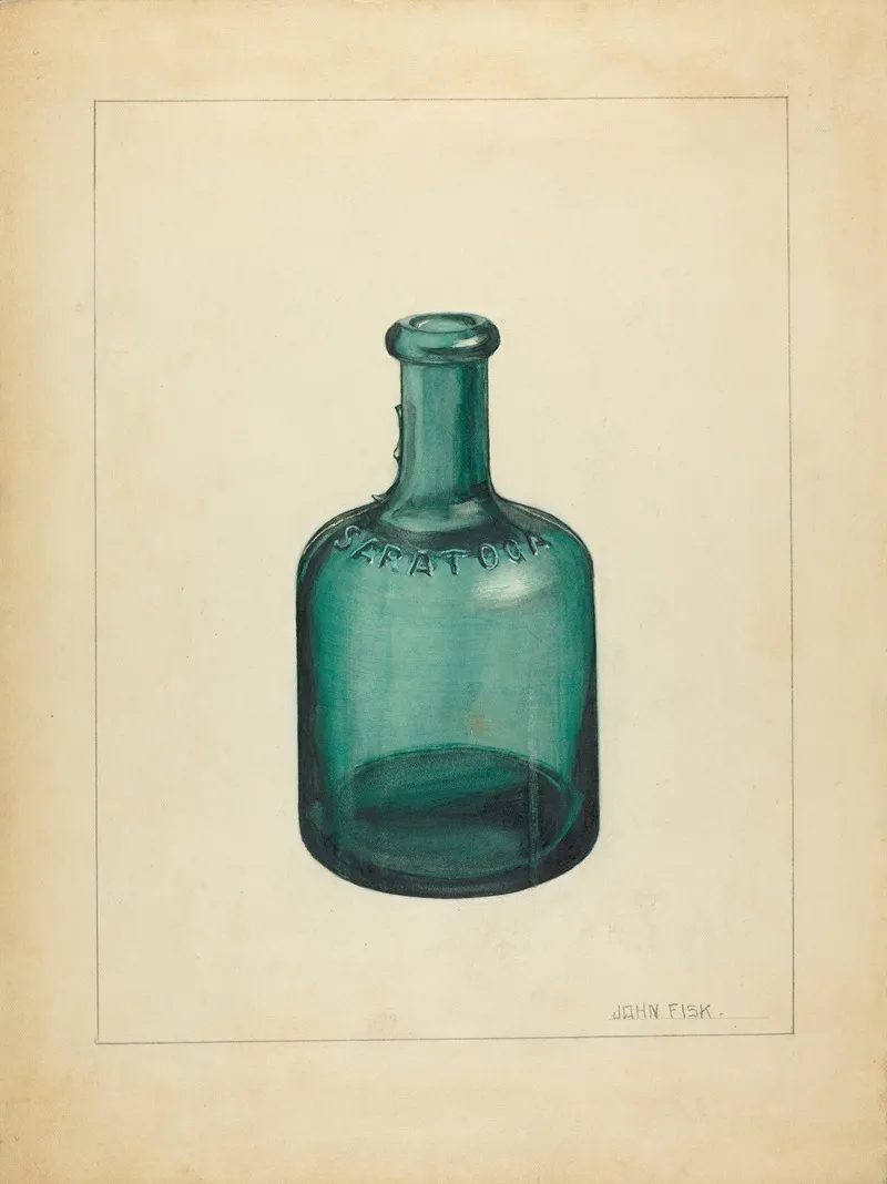 Blown Glass Bottle by John Fisk - Canvas Print
