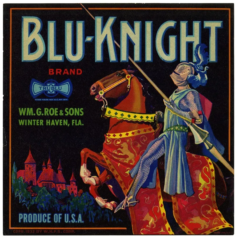 Blu Knight Brand Produce Label