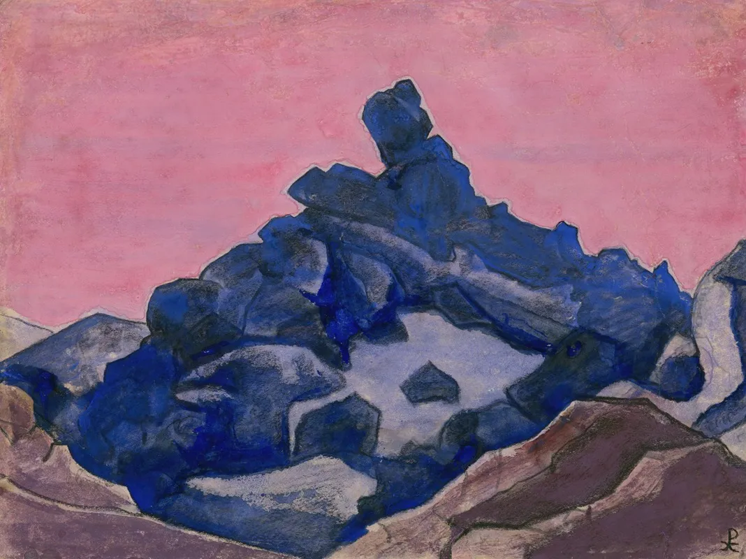 Blue Cliff by Nicholas Roerich - Canvas Print