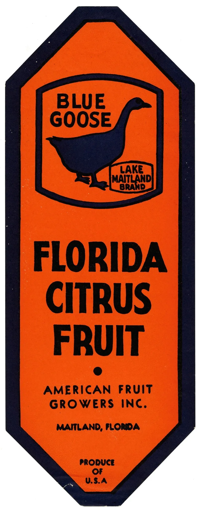 Blue Goose Florida Citrus Fruit Label 2