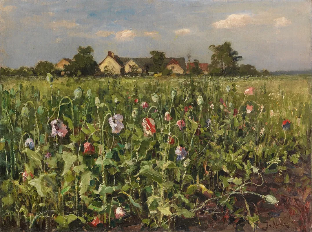 Bluhender Mohn 2 by Julius Sergius Klever - Canvas Print