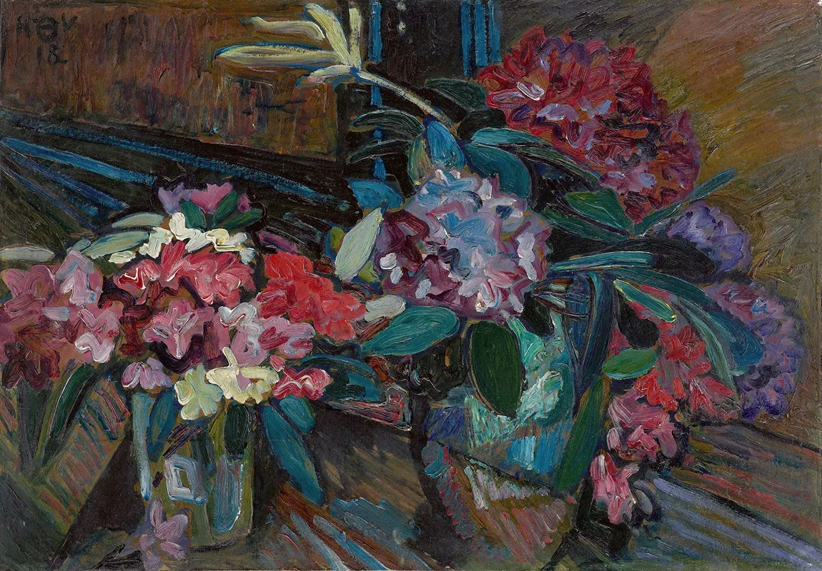 Blumenstilleben Mit Rhododendron