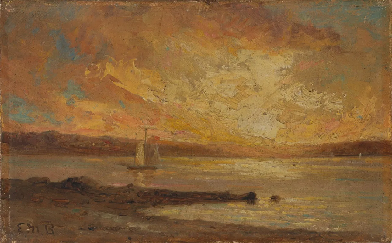 Boat On Sea by Edward Mitchell Bannister - Canvas Print