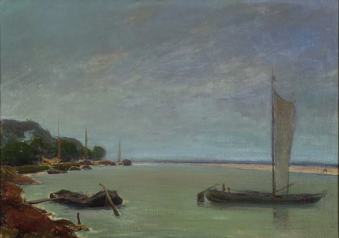 Boat With Sails Up
