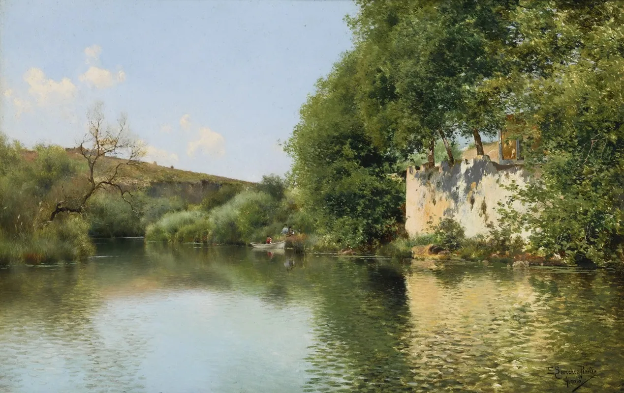 Boating Party At Rest San Roque by Emilio Sánchez-Perrier - Canvas Print