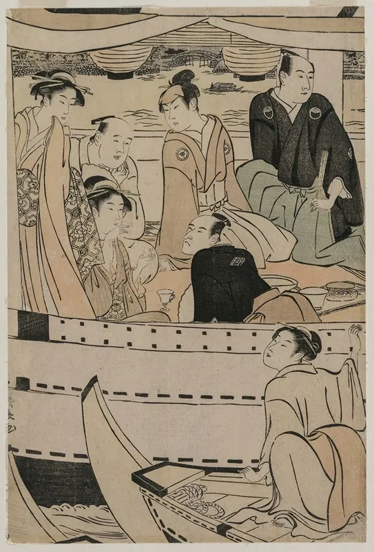 Boating Party On The Sumida River 3 by Torii Kiyonaga - Canvas Print