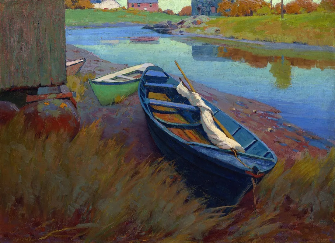 Boats At Rest by Arthur Wesley Dow - Canvas Print