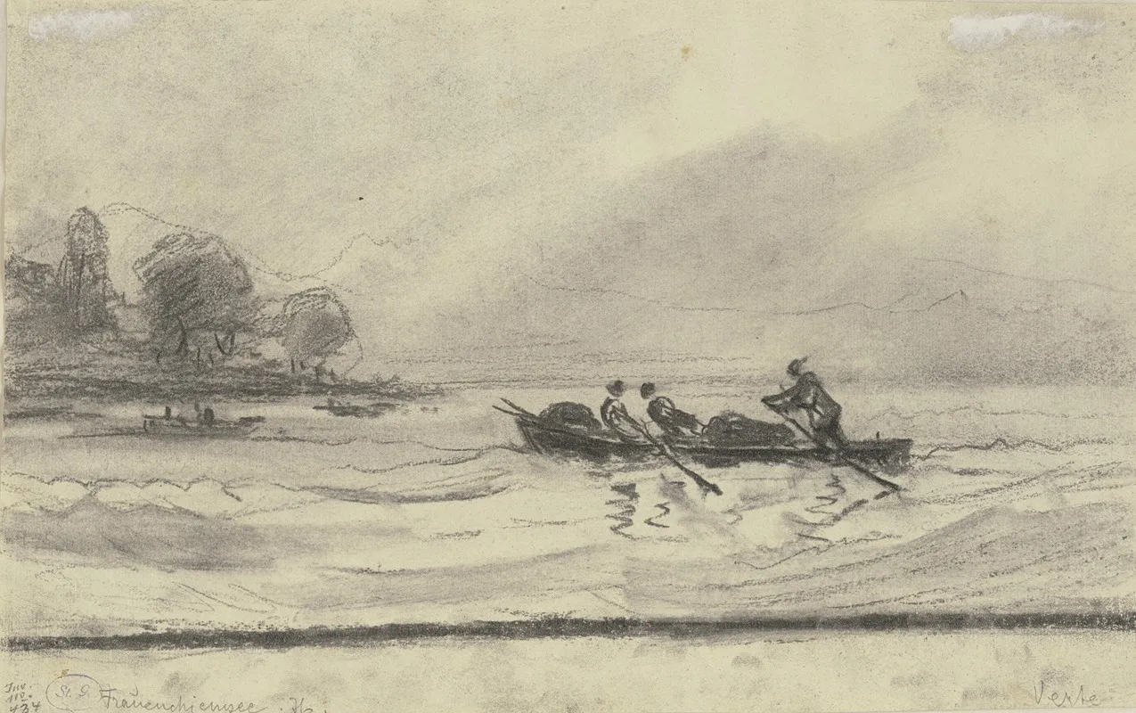 Boats At The Chiemsee 2 by Friedrich Ernst Morgenstern - Canvas Print