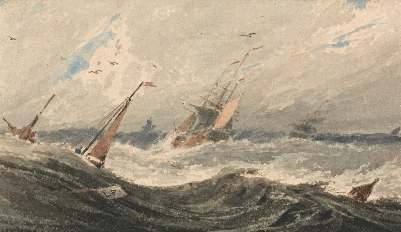 Boats On A Stormy Sea