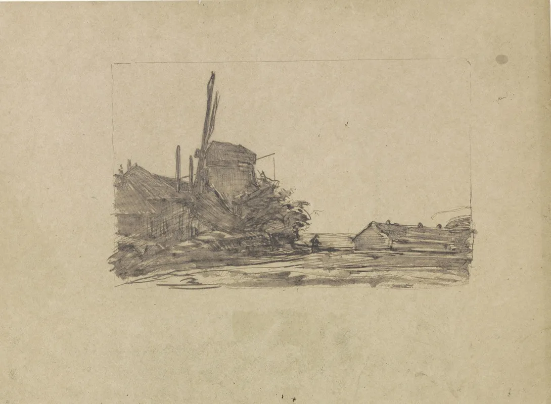 Boerderij Met Windmolen