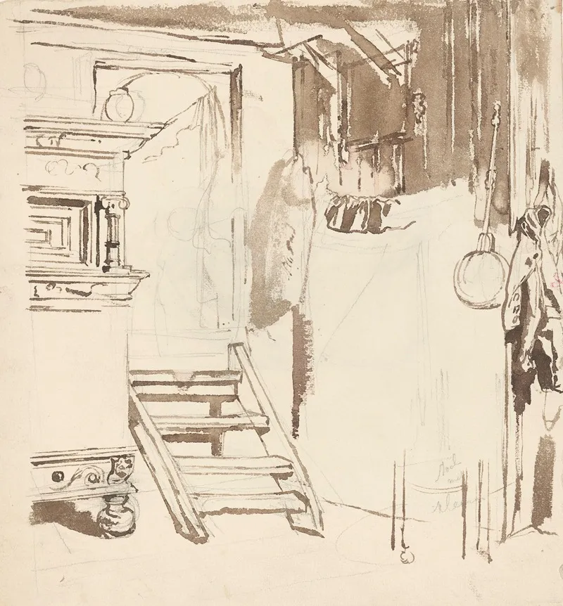 Boereninterieur 2 by August Allebé - Canvas Print