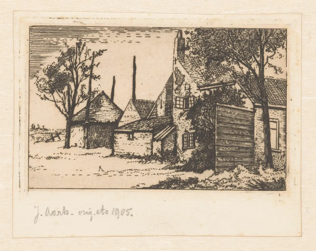 Boerenwoning En Hooischuur by Johannes Josephus Aarts - Canvas Print