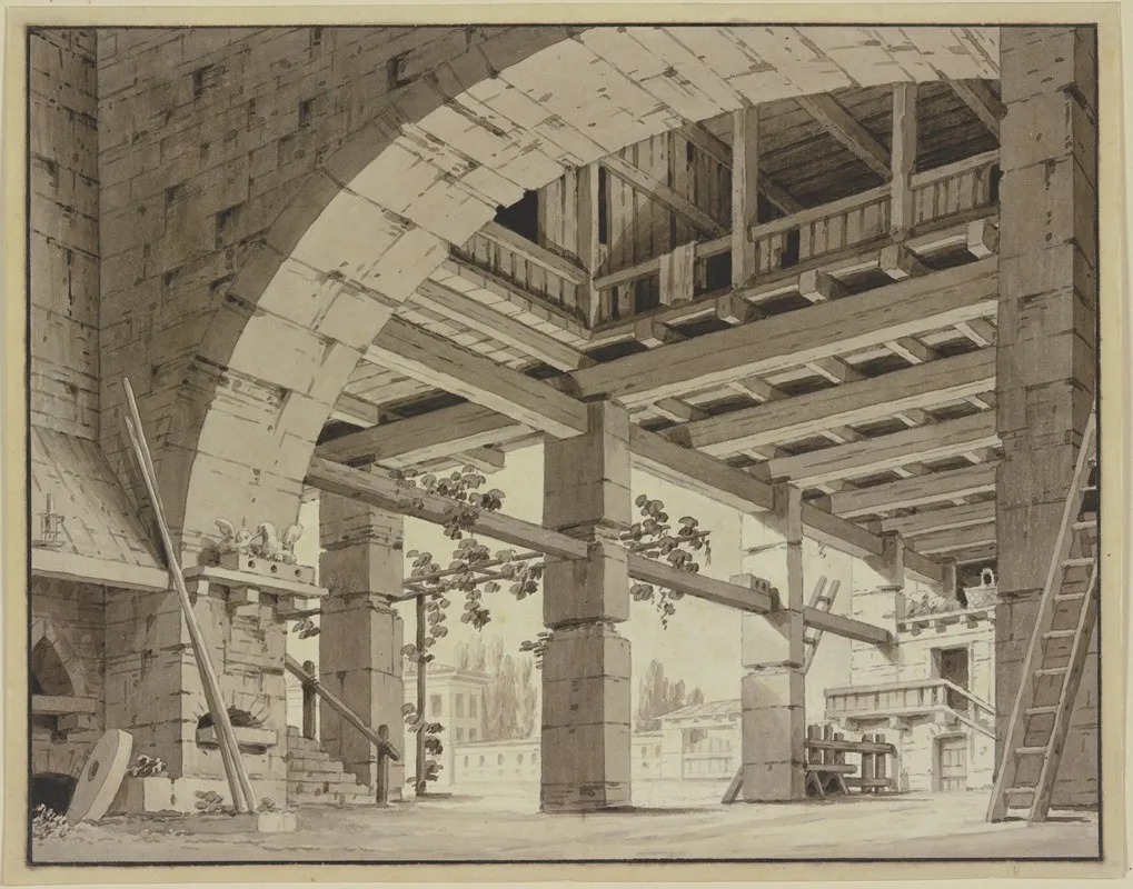 Bogenhalle Mit Einer Weinlaube by Giorgio Fuentes - Canvas Print