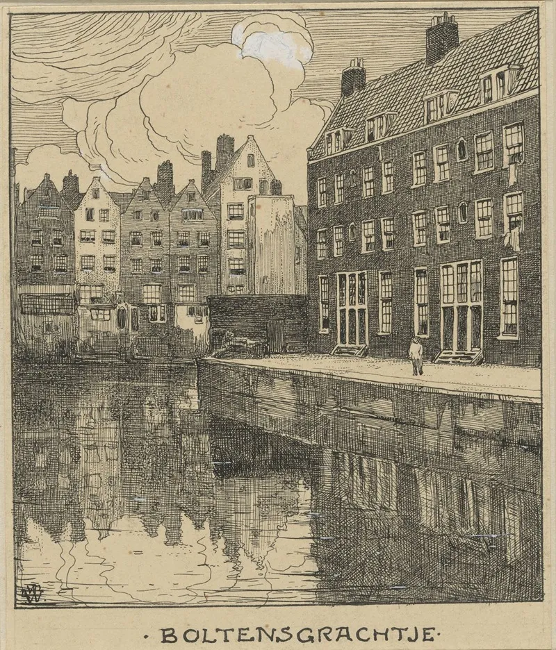 Boltensgrachtje Te Amsterdam by Willem Wenckebach - Canvas Print