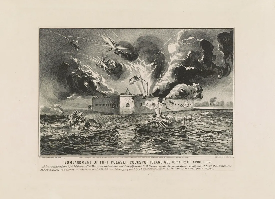 Bombardment Of Fort Pulaski Cockspur Island Geo 10th 11th Of April 1862