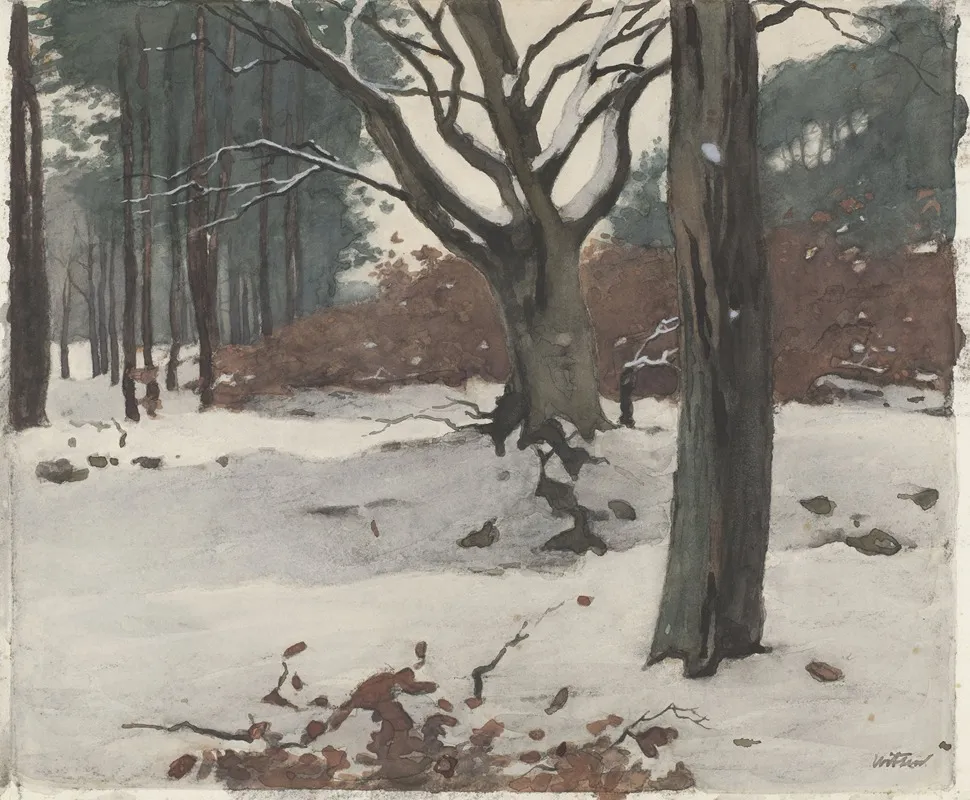 Bomen In De Sneeuw by Willem Witsen - Canvas Print