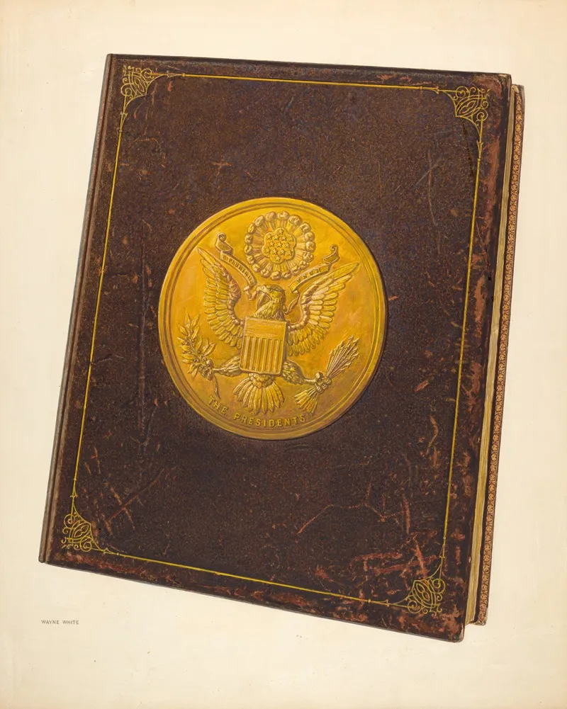 Book With U S Seal On Cover by Wayne White - Canvas Print