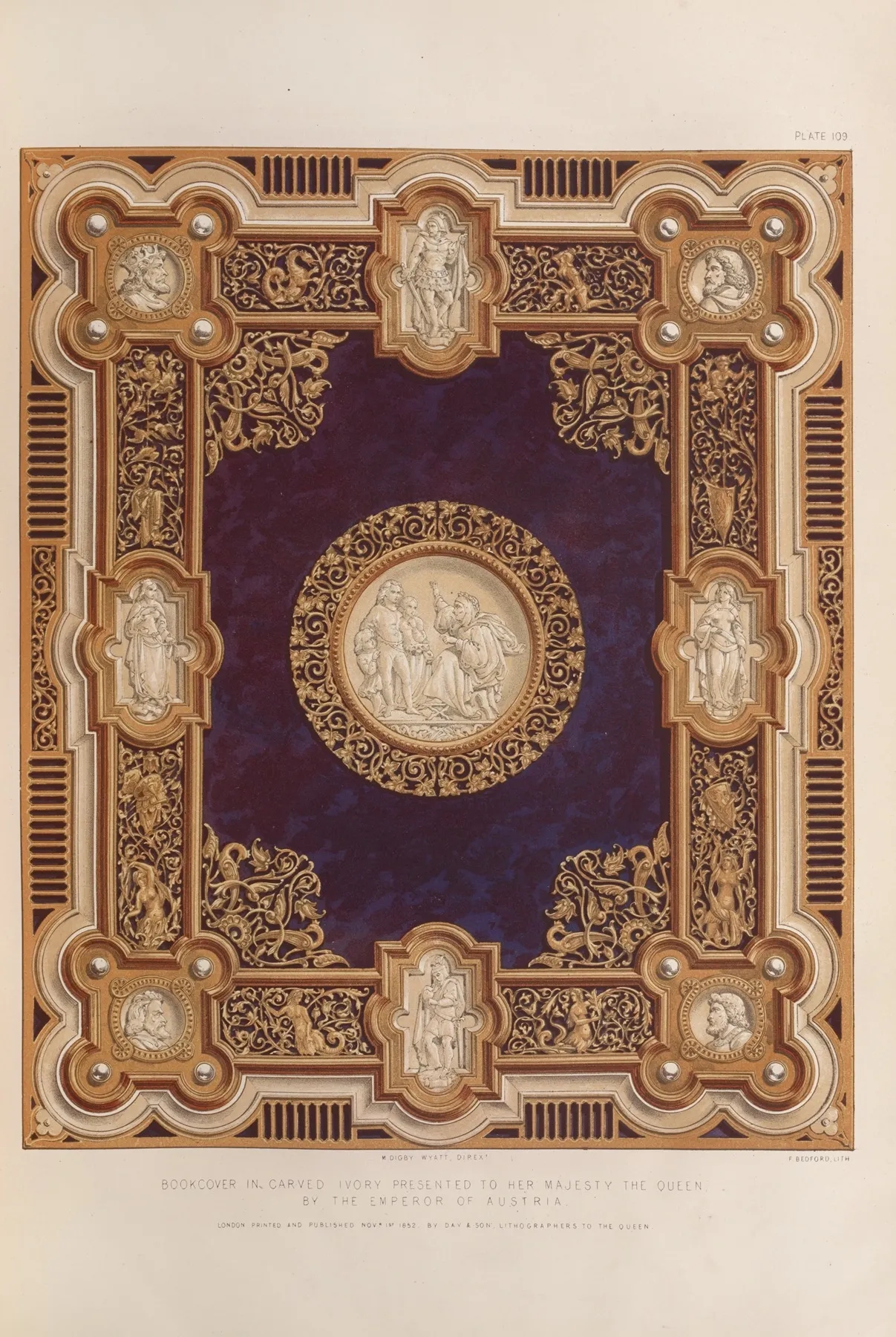 Bookcover In Carved Ivory Presented To Her Majesty The Queen By The Emperor Of Austria