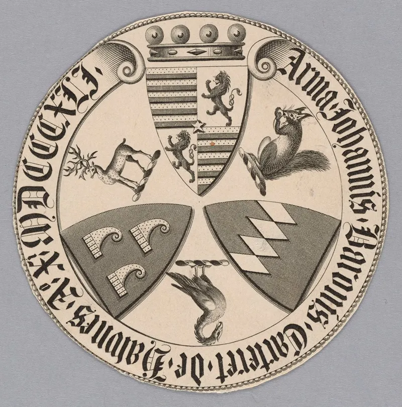 Bookplate Arma Johannis Baronis Carteret De Hawnes