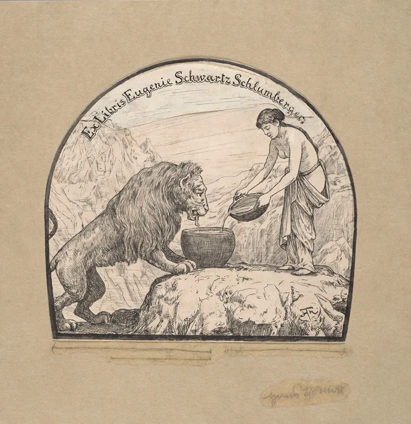 Bookplate Design For Eugenie Schwartz Schlumberger