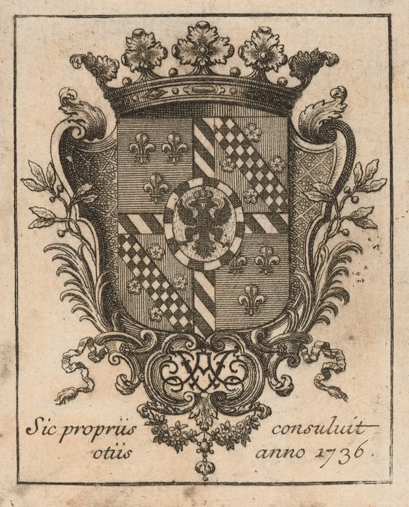 Bookplate Fontanelli Sic Propriis Consuluit Otiis Anno 1736