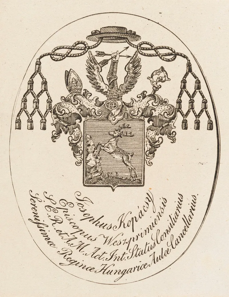 Bookplate Josephus Kopacsy Episcopus Weszprimiensis