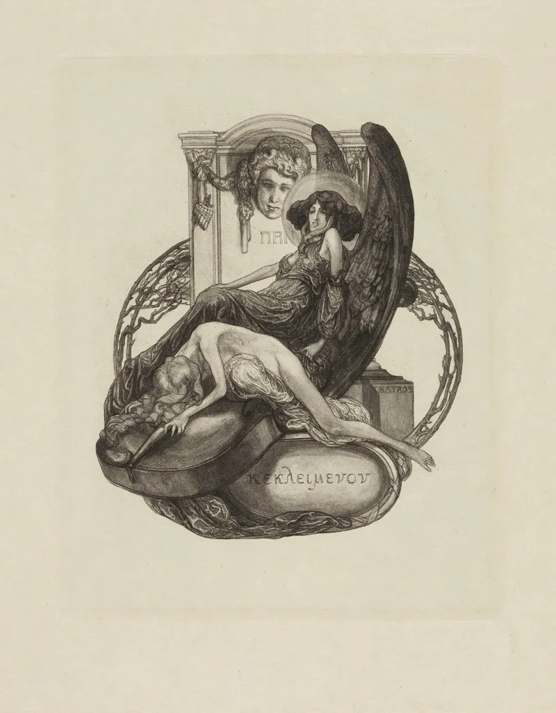 Bookplate Kekleimenon Des Kuntlers Eigenes Buchzeichen by Franz von Bayros - Canvas Print