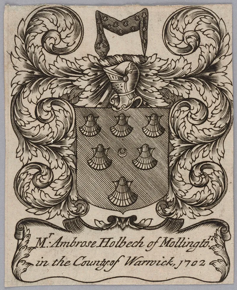 Bookplate Mr Ambrose Holbech Of Mollington In The County Of Warwick