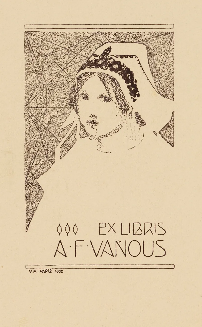 Bookplate Of A F Vanous by Vojtech Preissig - Canvas Print
