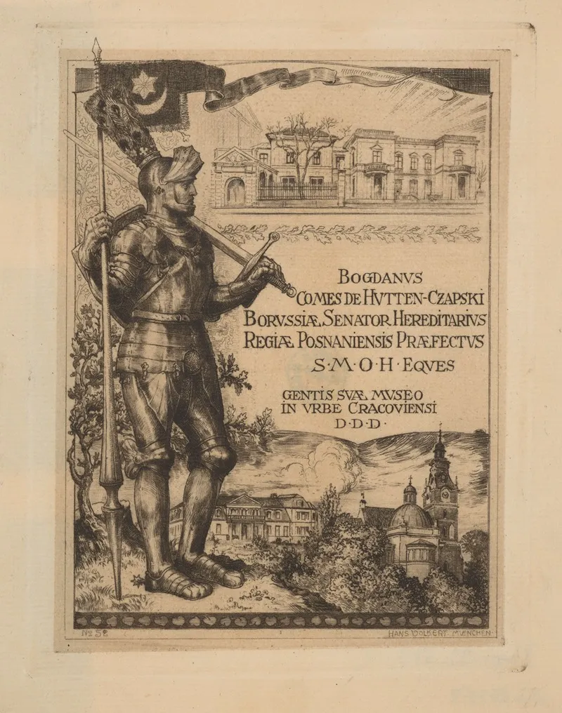 Bookplate Of Bogdan Czapski 1851 1937 by Hans Volkert - Canvas Print