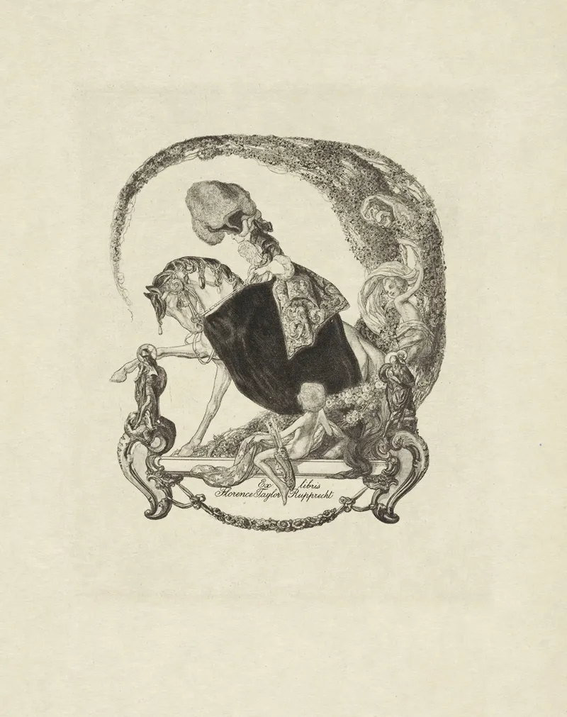 Bookplate Of Florence Taylor Rupprecht by Franz von Bayros - Canvas Print