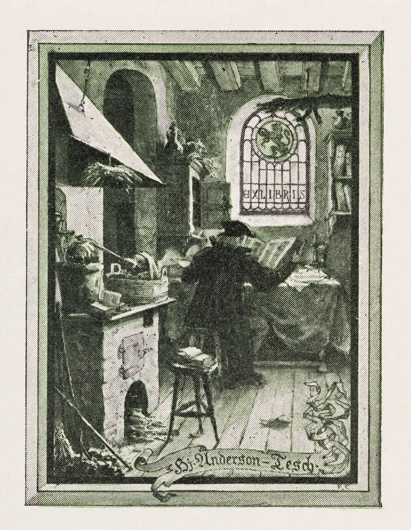 Bookplate Of Hj Anderson Tesch by Carl Reinhold Constantin Callmander - Canvas Print