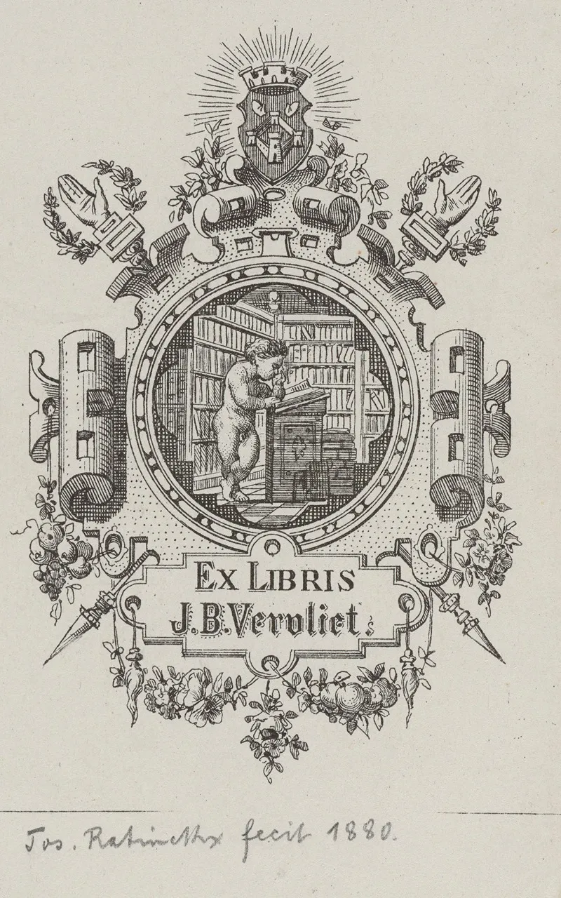 Bookplate Of J B Vervliet by Jos Ratinckx - Canvas Print