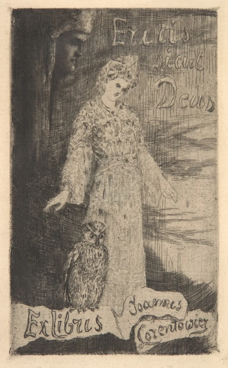 Bookplate Of Jan Lorentowicz 1868 1940 by Franciszek Siedlecki - Canvas Print