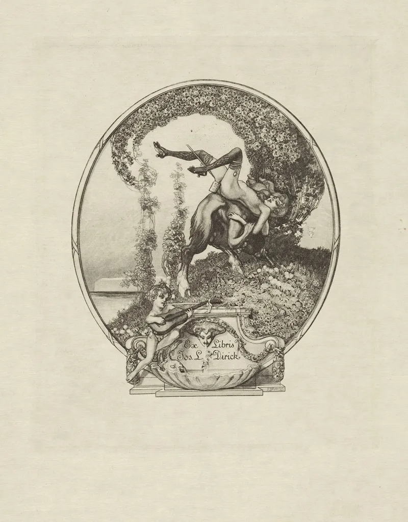 Bookplate Of Jos L Dirick by Franz von Bayros - Canvas Print