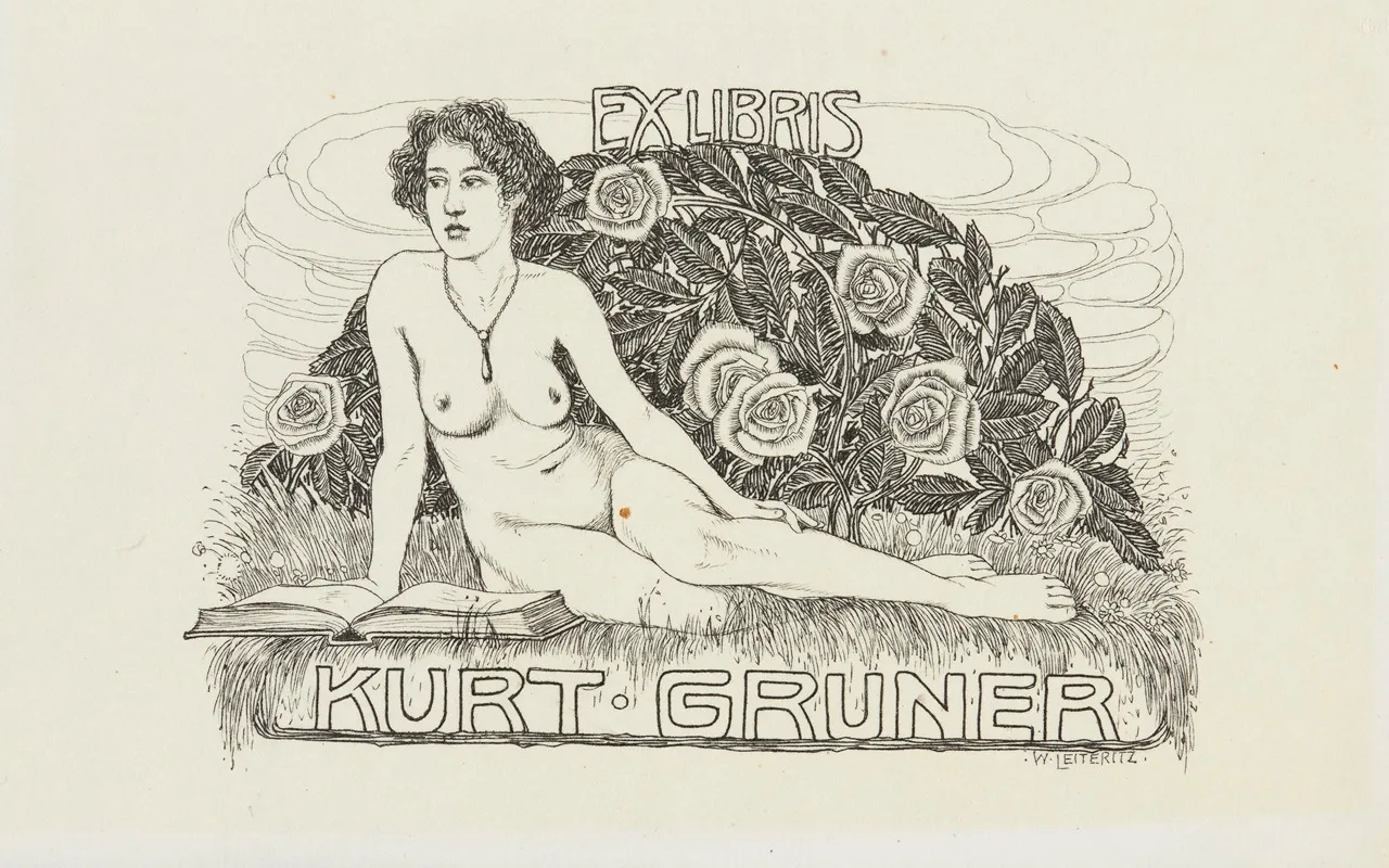 Bookplate Of Kurt Gruner by Woldemar Leiteritz - Canvas Print
