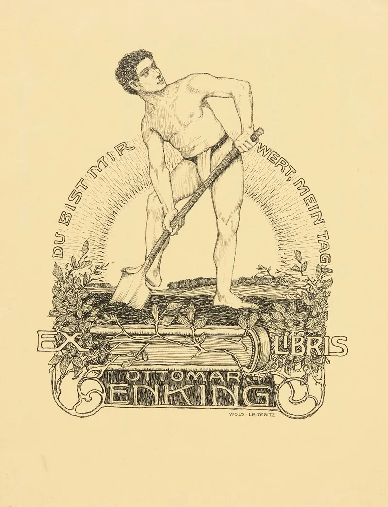 Bookplate Of Ottomar Enking by Woldemar Leiteritz - Canvas Print