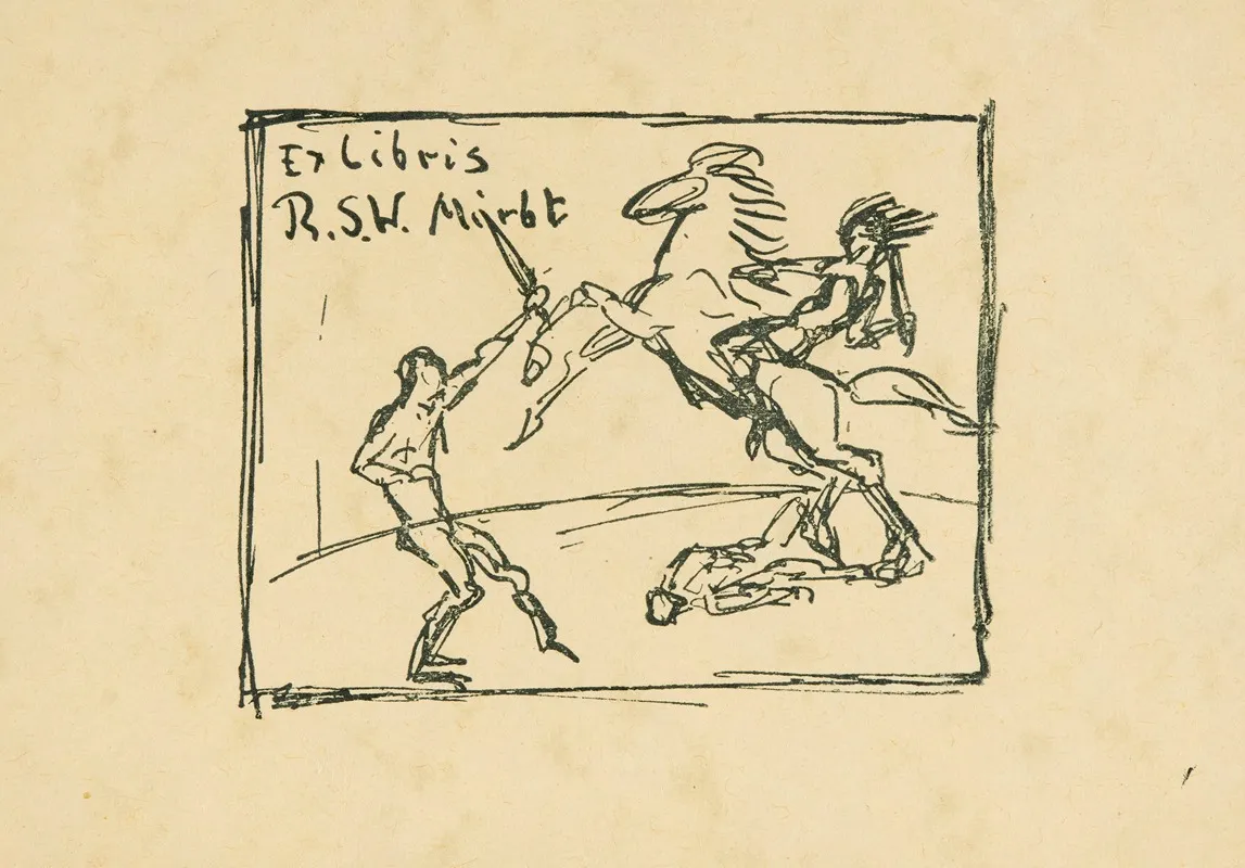 Bookplate Of R S W Mirbt by Max Slevogt - Canvas Print