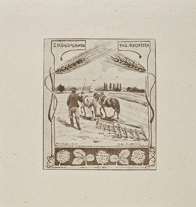 Bookplate Of Tadeusz Rychter by Karol Biske - Canvas Print