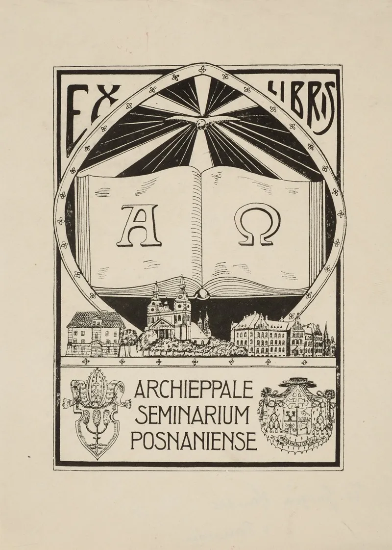 Bookplate Of The Archdiocesan Iibrary Of The Seminary In Poznan by Grzegorz Handke - Canvas Print