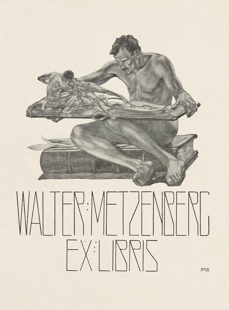 Bookplate Of Walter Metzenberg by Alois Kolb - Canvas Print