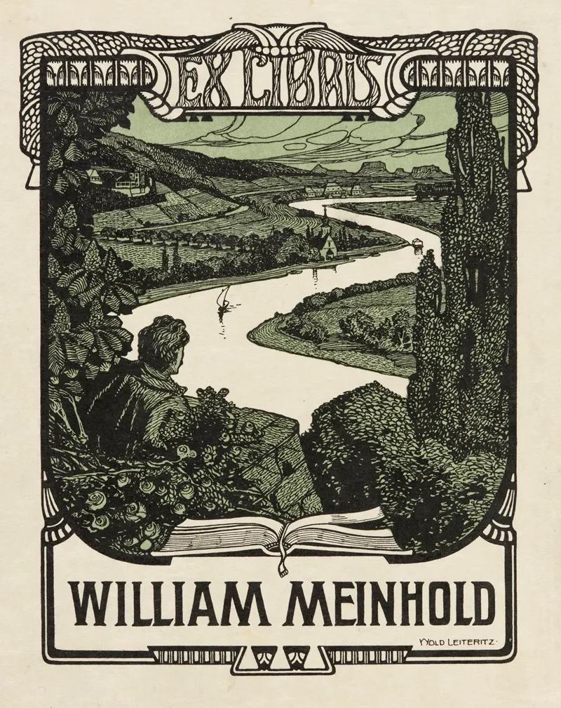 Bookplate Of William Meinhold by Woldemar Leiteritz - Canvas Print