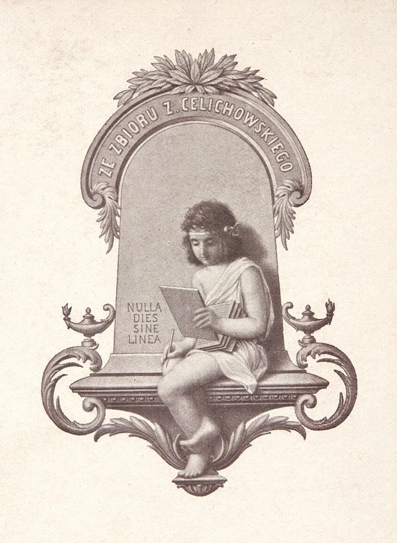 Bookplate Of Zygmunt Ceiichowski by Tadeusz Szafarkiewicz - Canvas Print