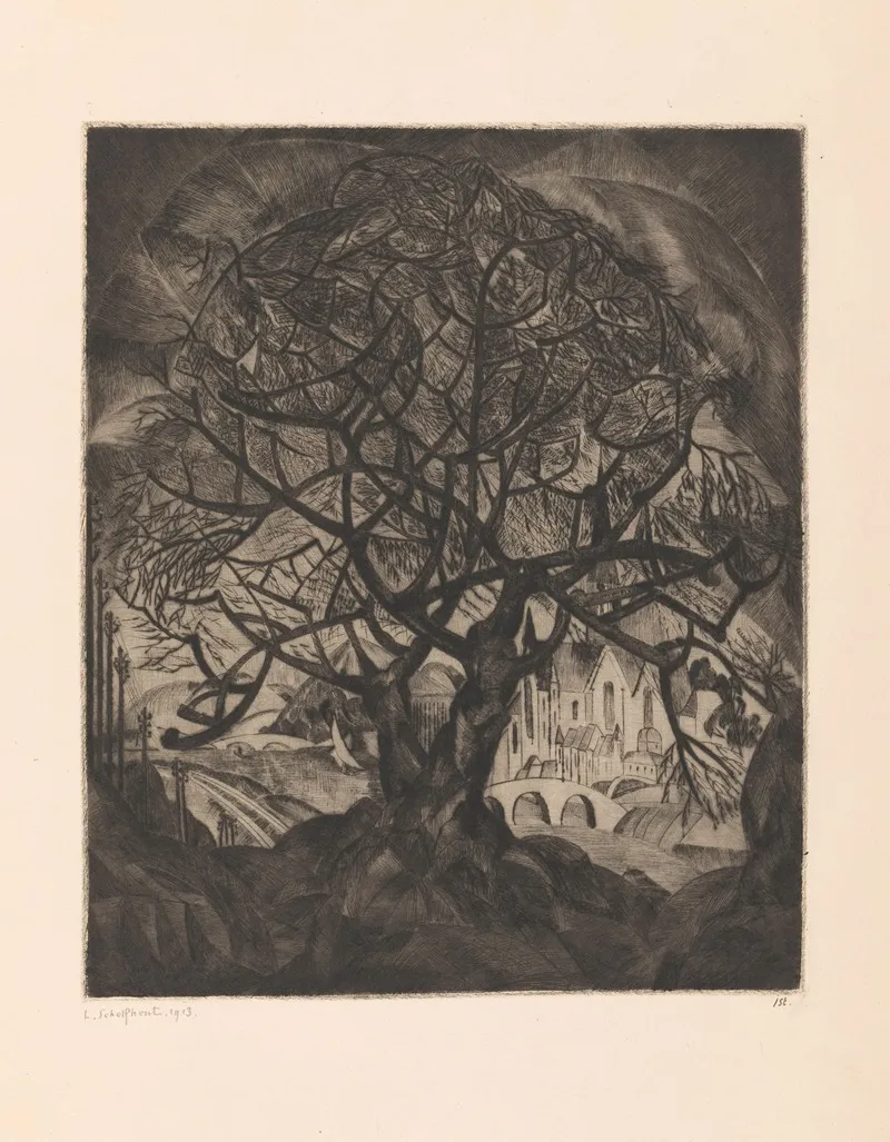 Boom Met Kale Takken by Lodewijk Schelfhout - Canvas Print