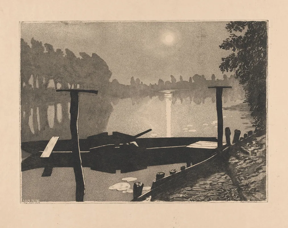 Boot Bij Steiger by Arend Hendriks - Canvas Print