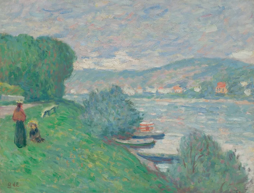 Bord De La Seine A Meulan by Georges d'Espagnat - Canvas Print