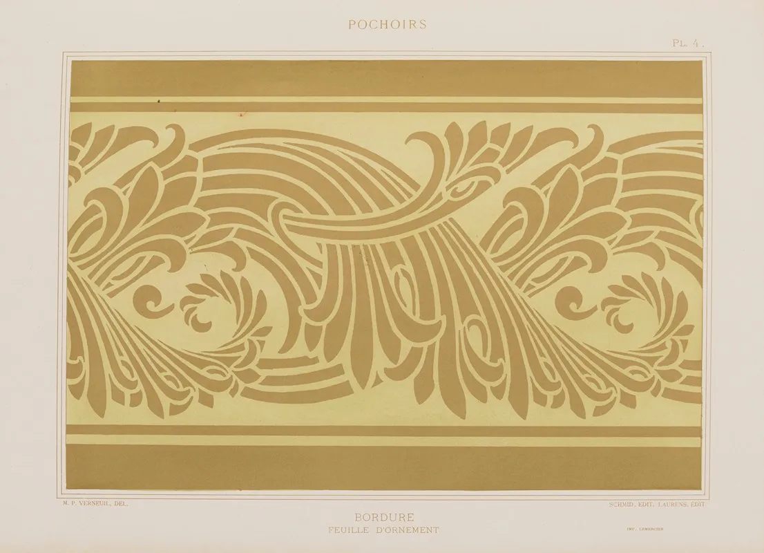 Bordures Feuille Dornement by Maurice Pillard Verneuil - Canvas Print