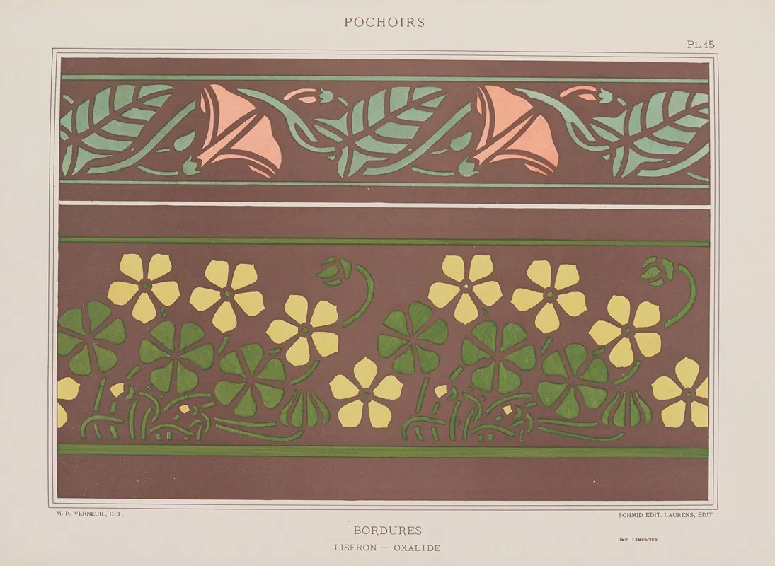 Bordures Liseron Oxalide by Maurice Pillard Verneuil - Canvas Print