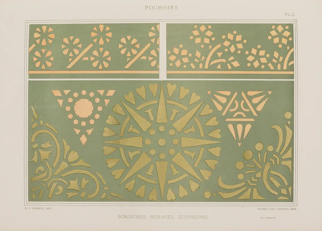 Bordures Rosaces Ecoincon by Maurice Pillard Verneuil - Canvas Print