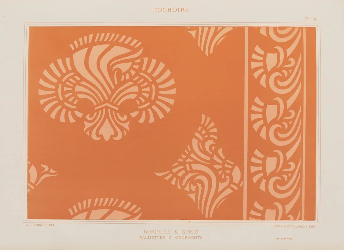 Bordures Semis Palmettes Ornements by Maurice Pillard Verneuil - Canvas Print